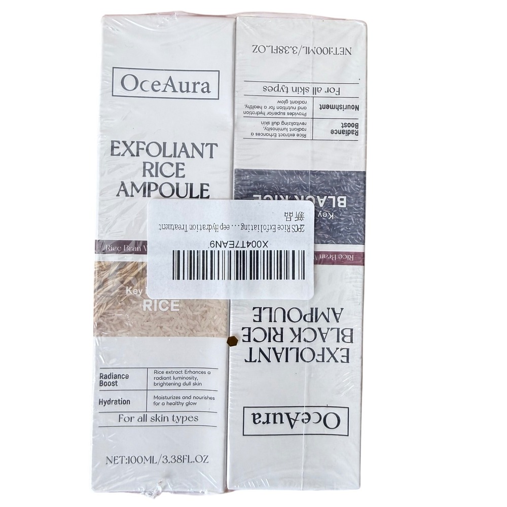 OceAura Exfoliant Rice & Black Rice Ampoule Set 2pcs 100ml Brightening Hydration